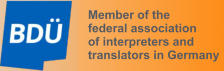 Member of the  federal association  of interpreters and translators in Germany