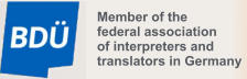Member of the  federal association  of interpreters and translators in Germany
